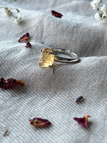 Raw Citrine Sterling Silver Ring