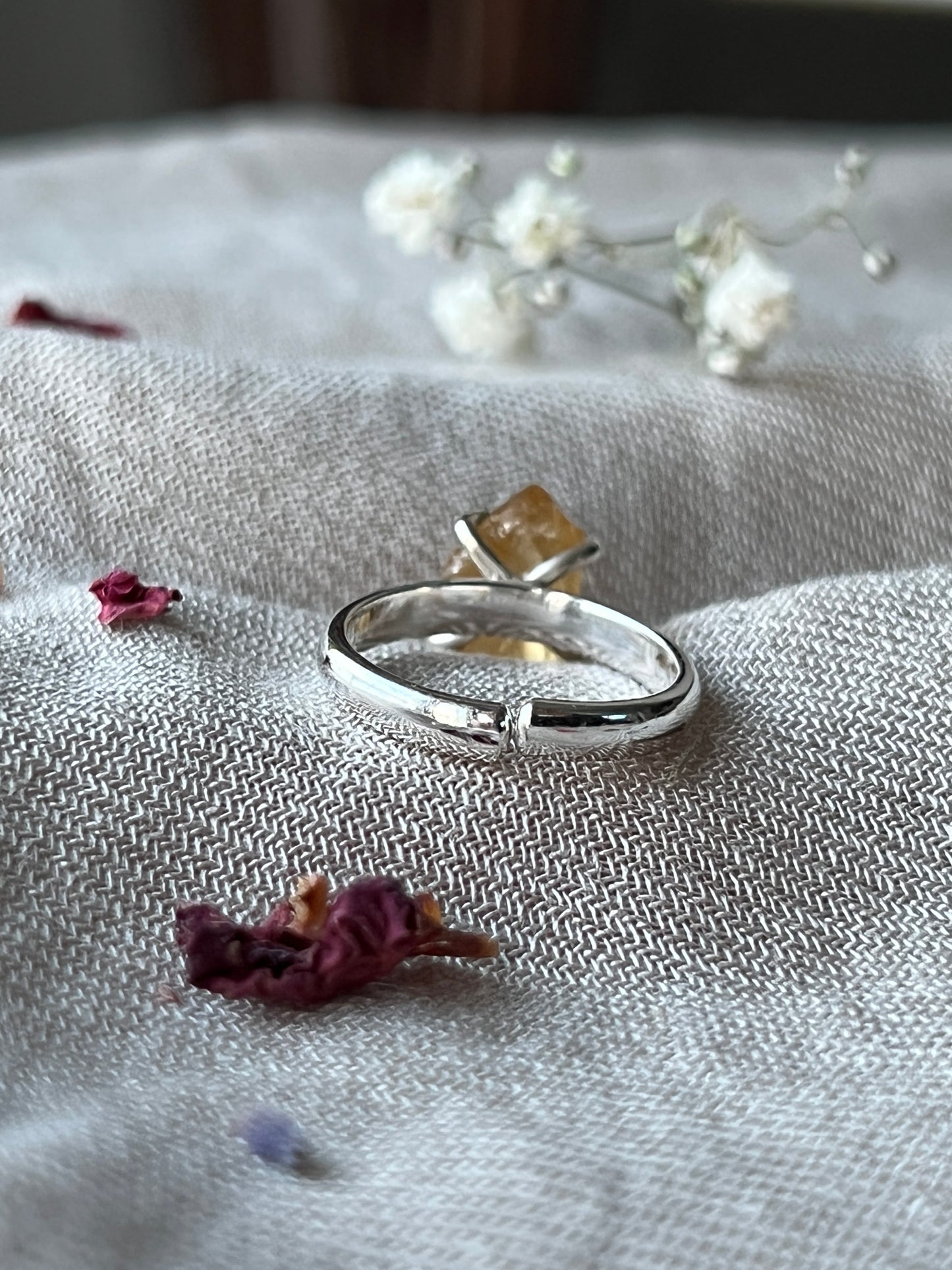 Raw Citrine Sterling Silver Ring