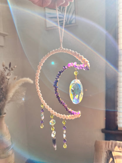 Amethyst and Peridot Crystal Suncatcher