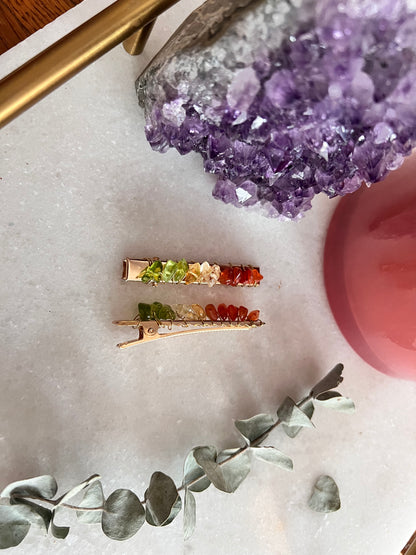 Carnelian, Citrine and Peridot Hair Barrette