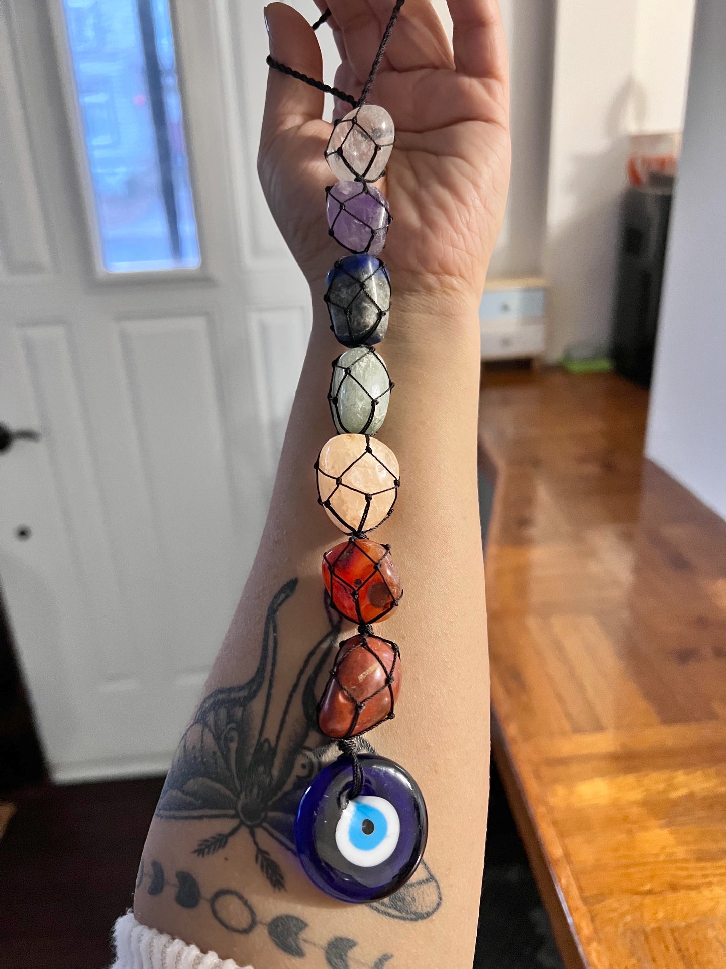 Seven Chakra Crystal with Evil Eye