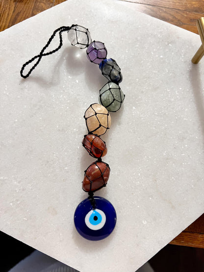 Seven Chakra Crystal with Evil Eye