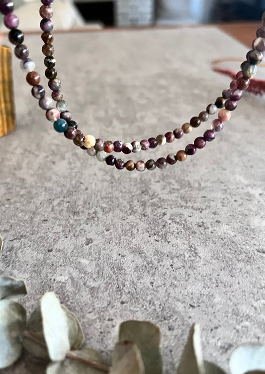 Multi Tourmaline Beaded Choker Necklaces