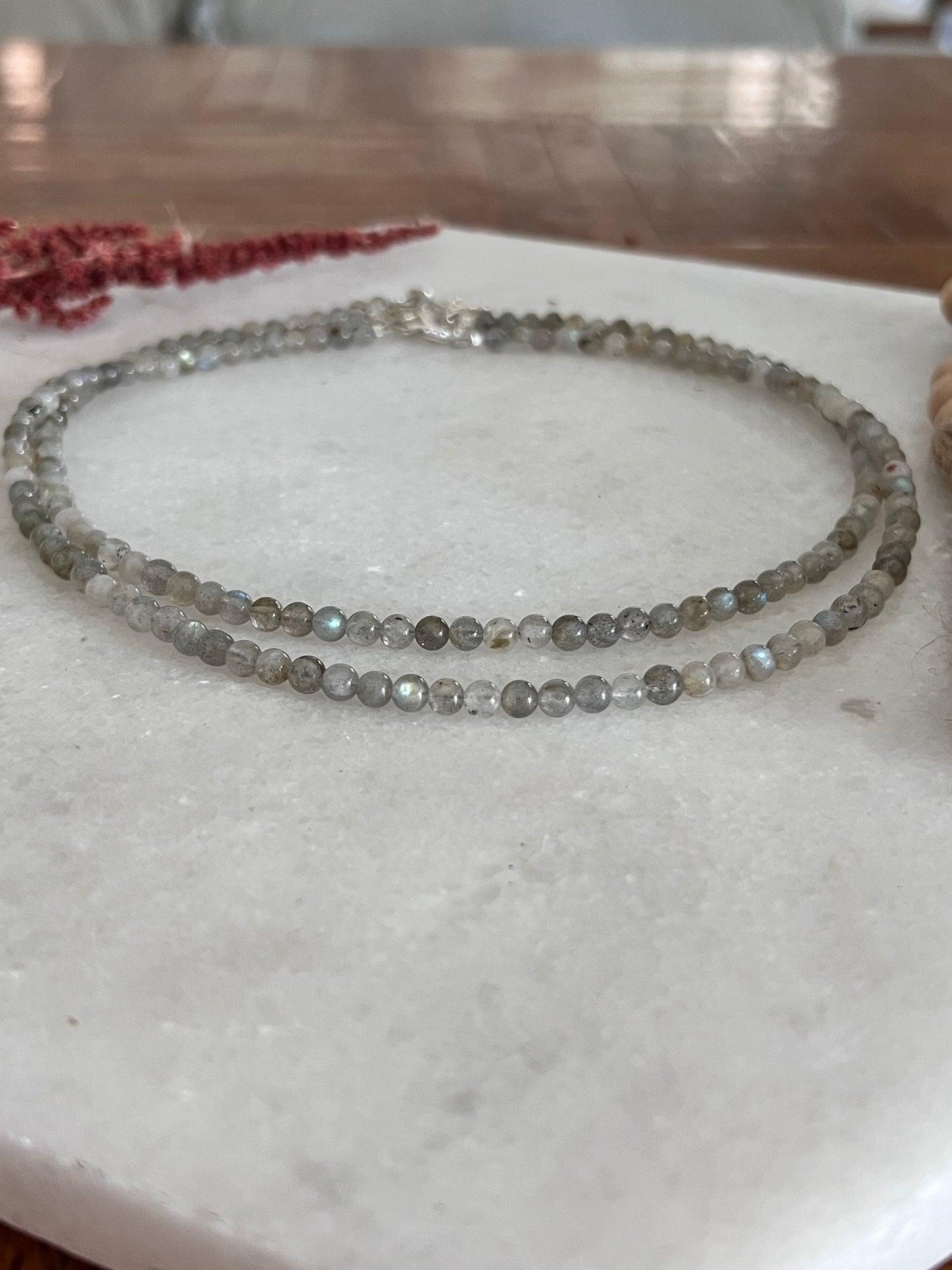 Labradorite Beaded Choker Necklace