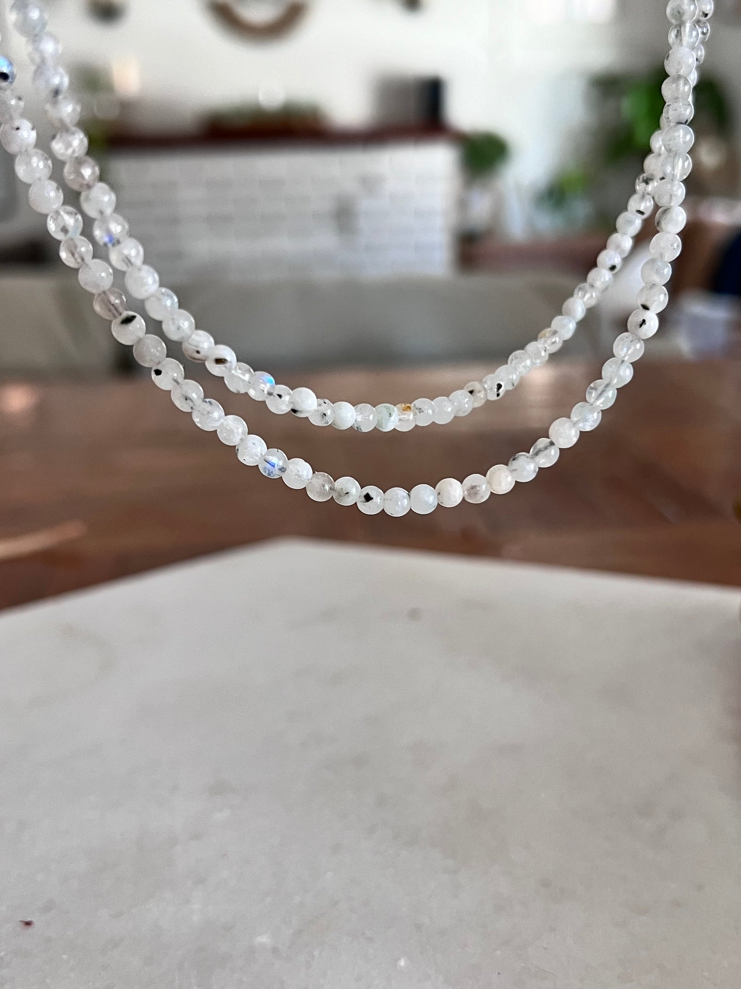 Moonstone Beaded Choker Necklace