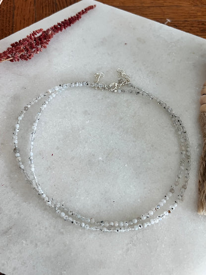 Moonstone Beaded Choker Necklace