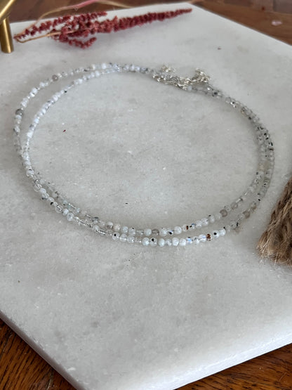 Moonstone Beaded Choker Necklace