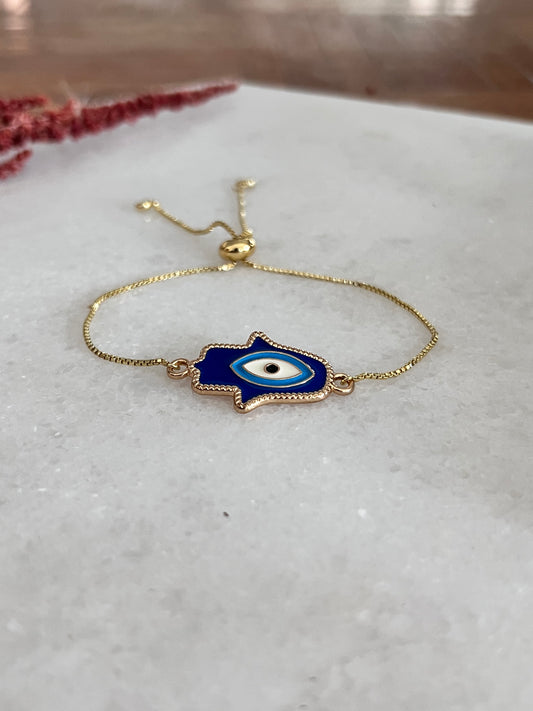 Hamsa Evil Eye Bracelet - Blue