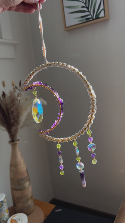 Amethyst and Peridot Crystal Suncatcher