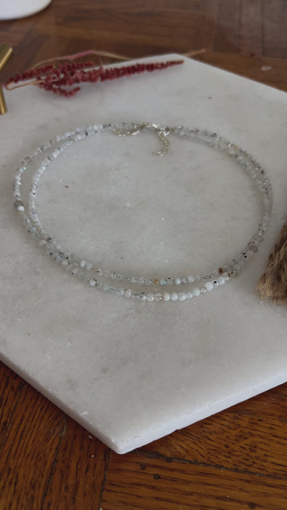 Moonstone Beaded Choker Necklace