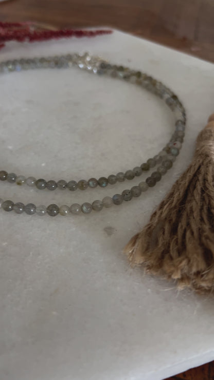 Labradorite Beaded Choker Necklace