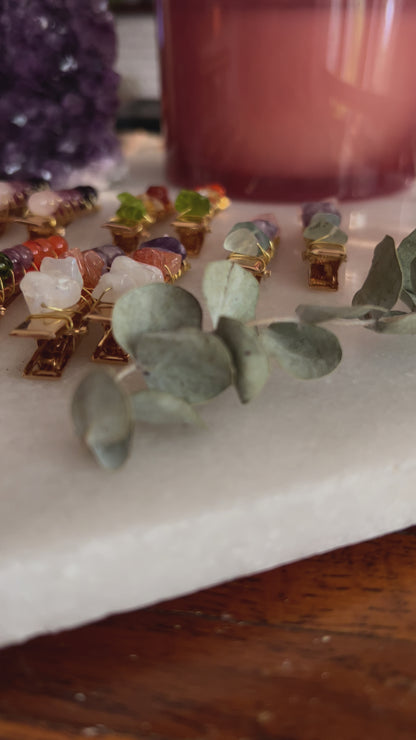 Carnelian, Citrine and Peridot Hair Barrette